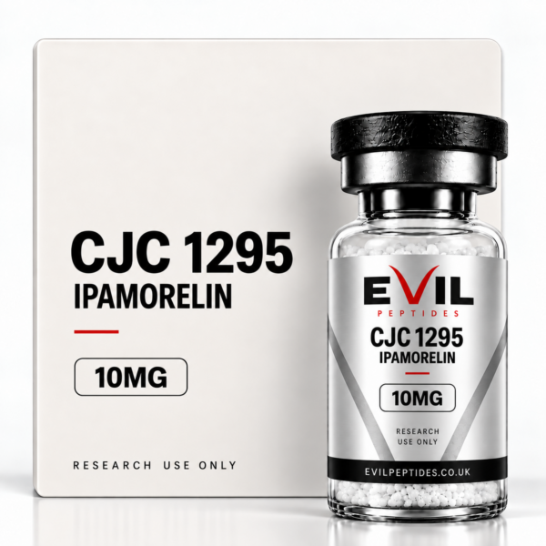 CJC 1295 + Ipamorelin research peptide vial by Evil Peptides