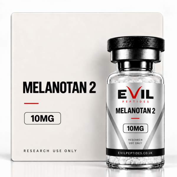 Melanotan 2 research peptide vial by Evil Peptides
