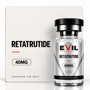 Retatrutide 40mg research peptide vial by Evil Peptides